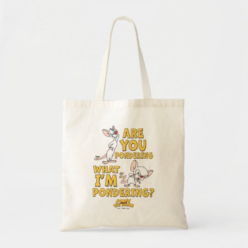 Pinky and the Brain  Are You Pondering Tote Bag