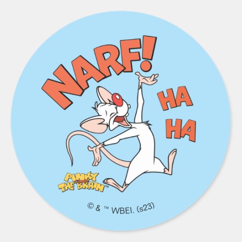 Pinky and the Brain  Pinky Narf Classic Round Sticker