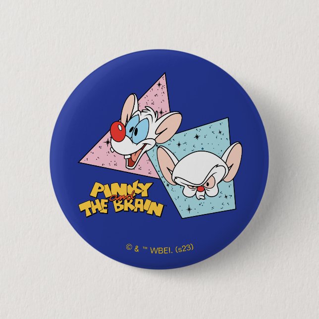 Pinky and the Brain | Retro Character Graphics Button (Front)