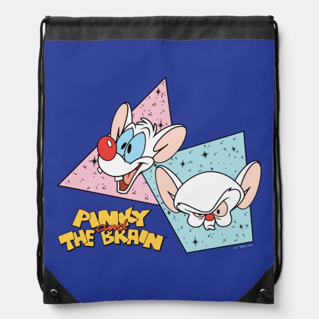 Pinky and the Brain | Retro Character Graphics Drawstring Bag (Front)