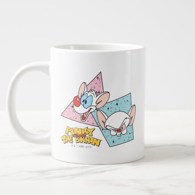 Pinky and the Brain | Retro Character Graphics Giant Coffee Mug (Left)