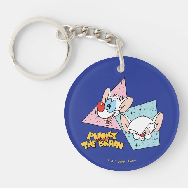 Pinky and the Brain | Retro Character Graphics Keychain (Front)