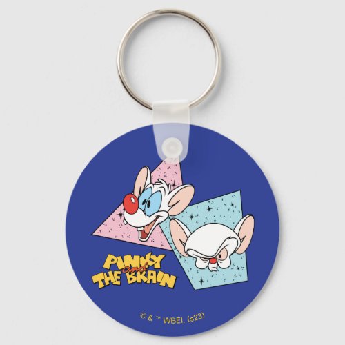 Pinky and the Brain  Retro Character Graphics Keychain