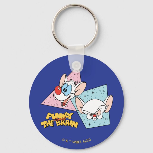Pinky and the Brain | Retro Character Graphics Keychain (Front)