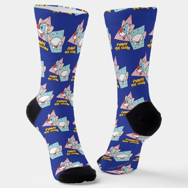 Pinky and the Brain | Retro Character Graphics Socks (Angled)