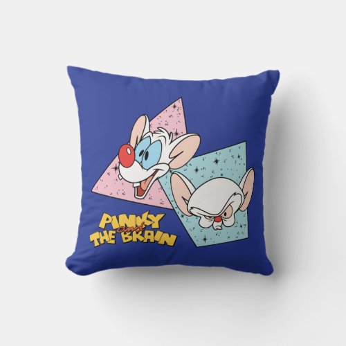 Pinky and the Brain  Retro Character Graphics Throw Pillow