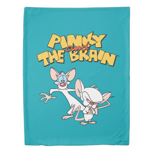 Pinky and the Brain  Show Logo Duvet Cover