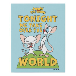 Pinky and the Brain | Take Over The World Faux Canvas Print
