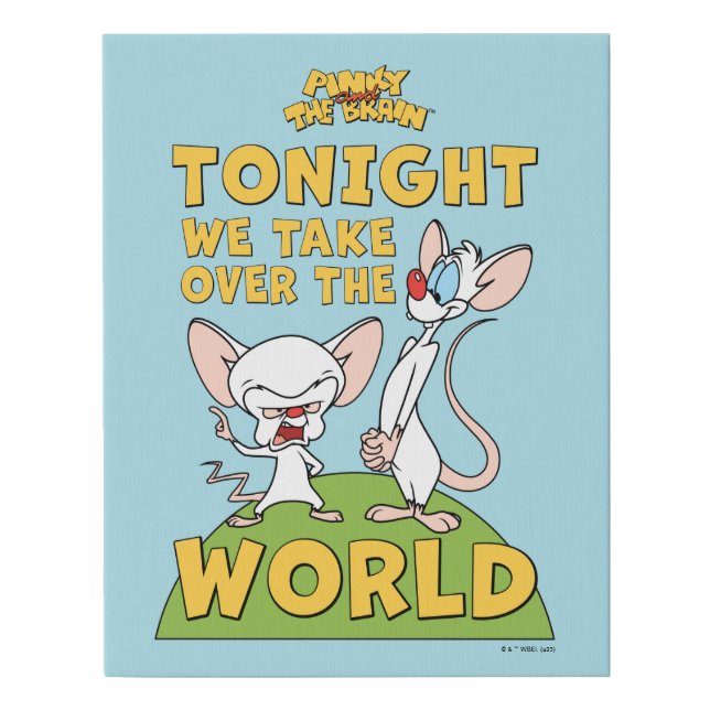 Pinky and the Brain | Take Over The World Faux Canvas Print (Front)