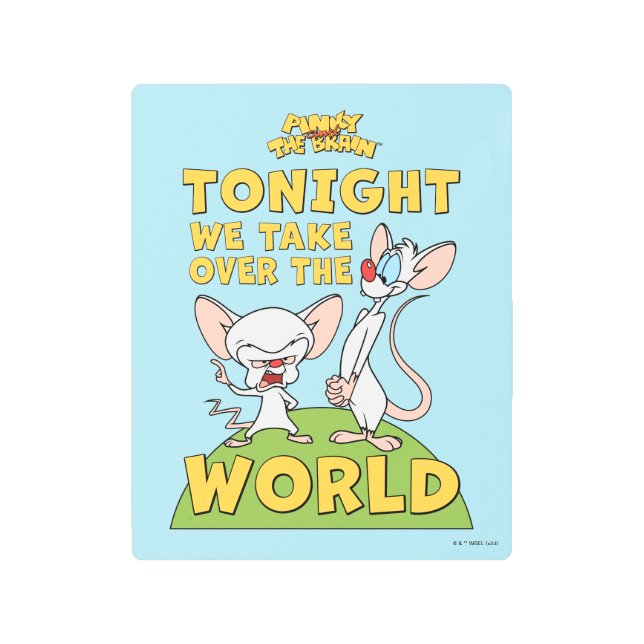 Pinky and the Brain | Take Over The World Metal Print (Front)