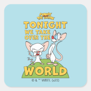Pinky and the Brain   Take Over The World Square Sticker