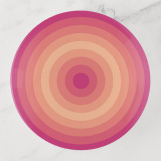 Pinky Arrow Fuzzy Peach Circles Trinket Tray