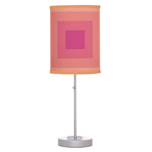 Pinky Arrow Fuzzy Peach Squares Table Lamp