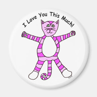 Pinky Cat "I Love You This Much" Magnet