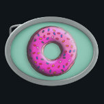 Pinky Donut with colorful sprinkles   your ideas Belt Buckle<br><div class="desc">Pretty Graphic Design by EDDA Fröhlich / EDDArt | Pink Cream Donut with colorful sprinkles | You miss other colors or products with this design? Feel free to contact me: contact@eddart.de or have a look here: www.zazzle.com/eddartshop** | "don't worry be happy"</div>