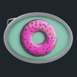 Pinky Donut with colorful sprinkles   your ideas Belt Buckle<br><div class="desc">Pretty Graphic Design by EDDA Fröhlich / EDDArt | Pink Cream Donut with colorful sprinkles | You miss other colors or products with this design? Feel free to contact me: contact@eddart.de or have a look here: www.zazzle.com/eddartshop** | "don't worry be happy"</div>
