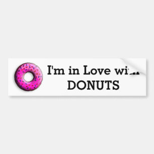 Pinky Donut with colorful sprinkles + your ideas Bumper Sticker