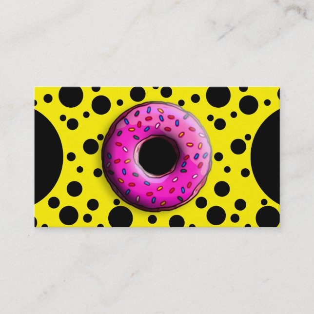 Pinky Donut with colorful sprinkles + your ideas Business Card (Front)