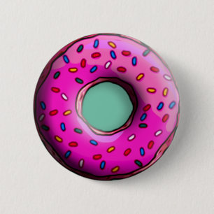 Pinky Donut with colorful sprinkles + your ideas Button