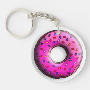 Pinky Donut with colorful sprinkles + your ideas Keychain