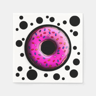 Pinky Donut with colorful sprinkles + your ideas Napkins