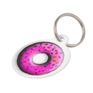 Pinky Donut with colorful sprinkles + your ideas Pet ID Tag