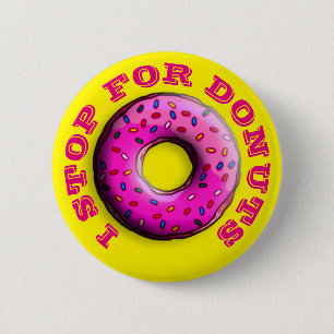 Pinky Donut with colorful sprinkles + your ideas Pinback Button