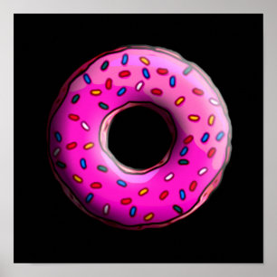 Pinky Donut with colorful sprinkles + your ideas Poster