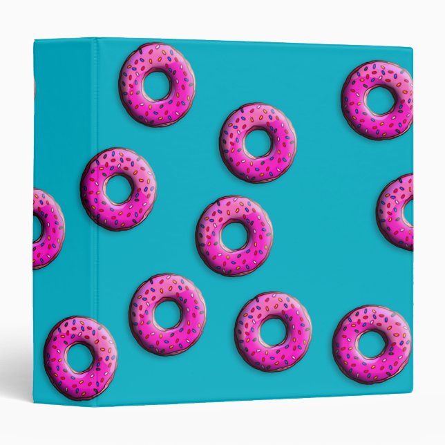 Pinky Donuts seamless pattern + your ideas 3 Ring Binder (Front/Spine)