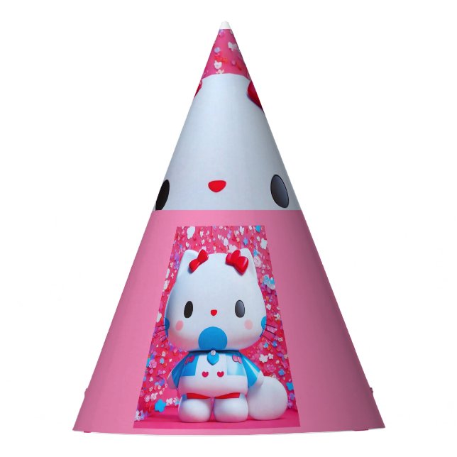 pinky kitty party hat (Front)