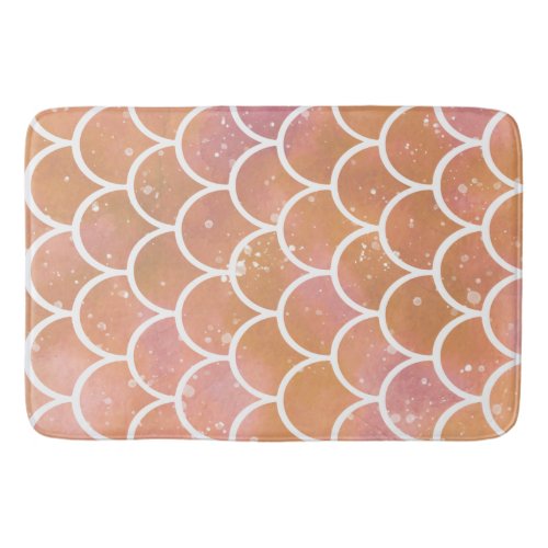 Pinky peachy scallop mermaid pattern  bath mat