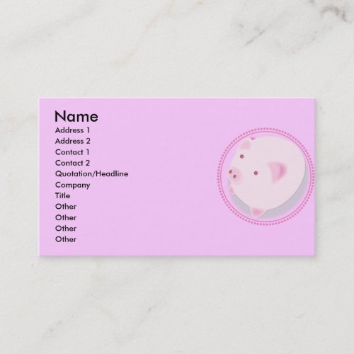 Pinky_Pig Business Card Template