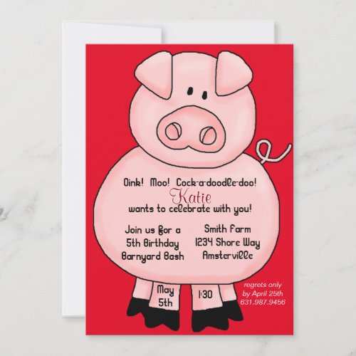 Pinky Pig _ CYOC Invitation
