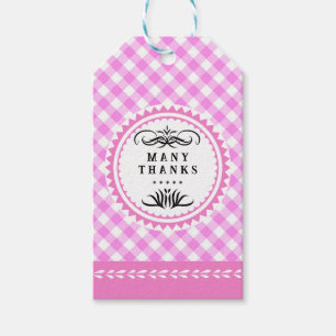 Pinky Pink Gingham Gift Tag