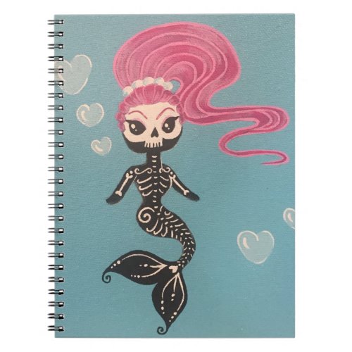 Pinky Pop Skeleton Mermaid Notebook