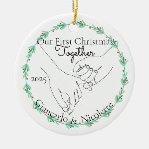 Pinky Promise First Christmas Together Ceramic Ornament