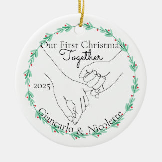 Pinky Promise First Christmas Together Ceramic Ornament