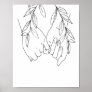Pinky Promise Line Art with Leaves Poster