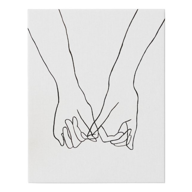 Pinky Promise Line Painting Faux Canvas Print (Front)