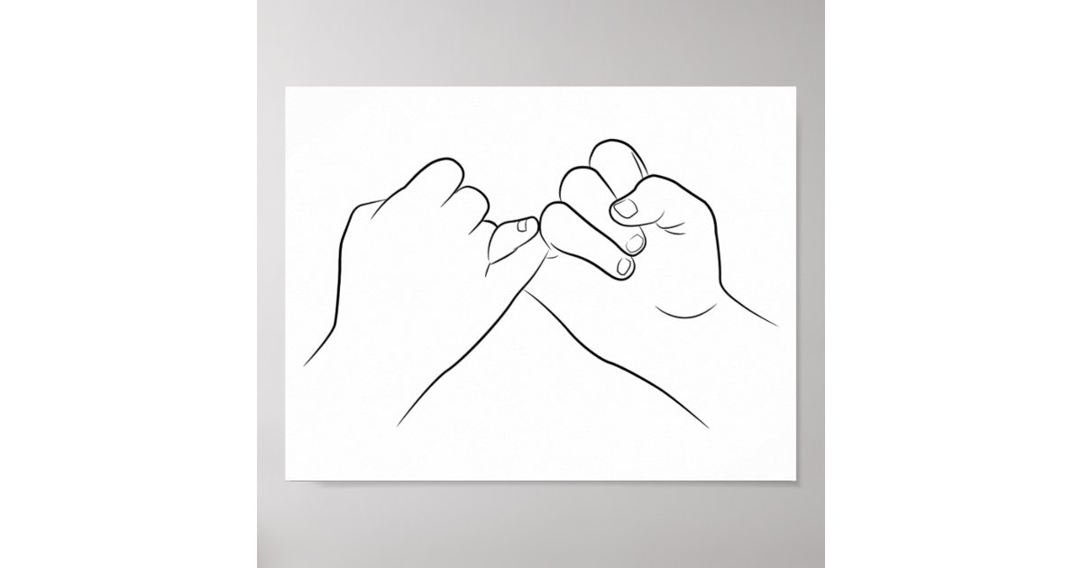 Pinky Promise Single line art | Art Print