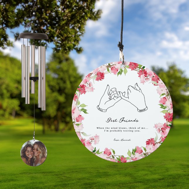 Pinky Promise | Personalized Best Friends Photo Wind Chime (Creator Uploaded)