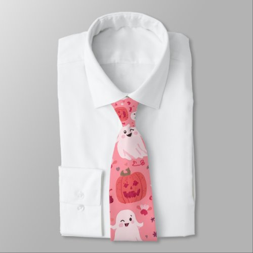 Pinky pumpkin Ghostly Surprise Neck Tie