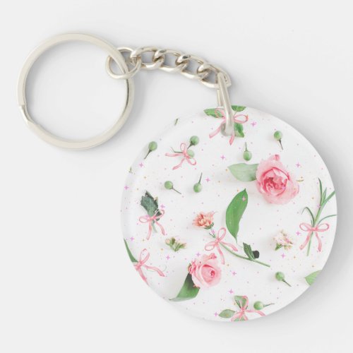 Pinky rose keychain