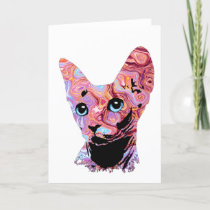 Pinky Sphynx Cat 683 Letterpress Thank You Card