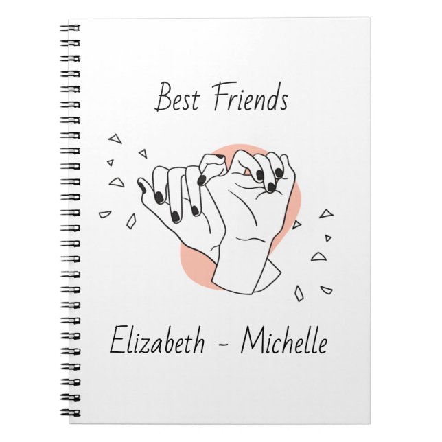 Pinky Swear With Name Personalized Best Friend  Notebook (Front)