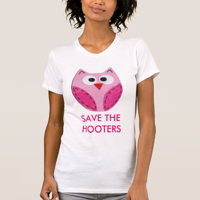 pinky-the-owl, SAVE THE HOOTERS T-Shirt (Front)