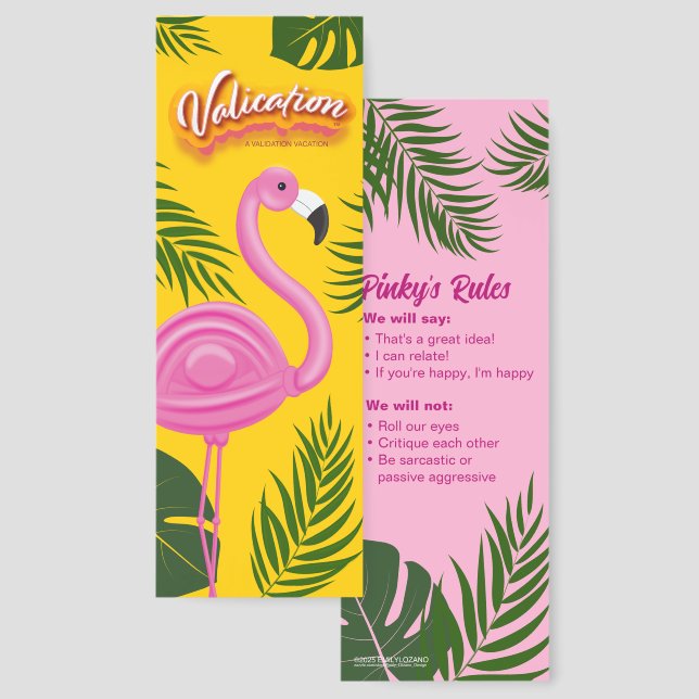 Pinky Validation Vacation  Bookmarks (Front & Back)