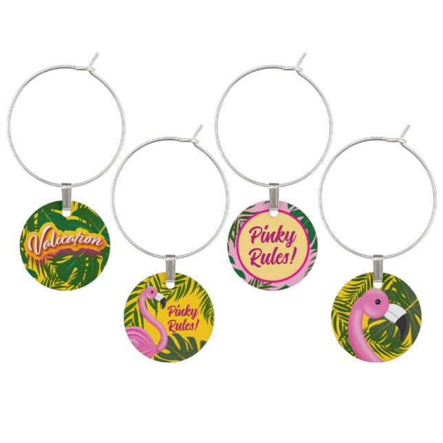 Pinky Validation Vacation Wine Charms (Staggered)