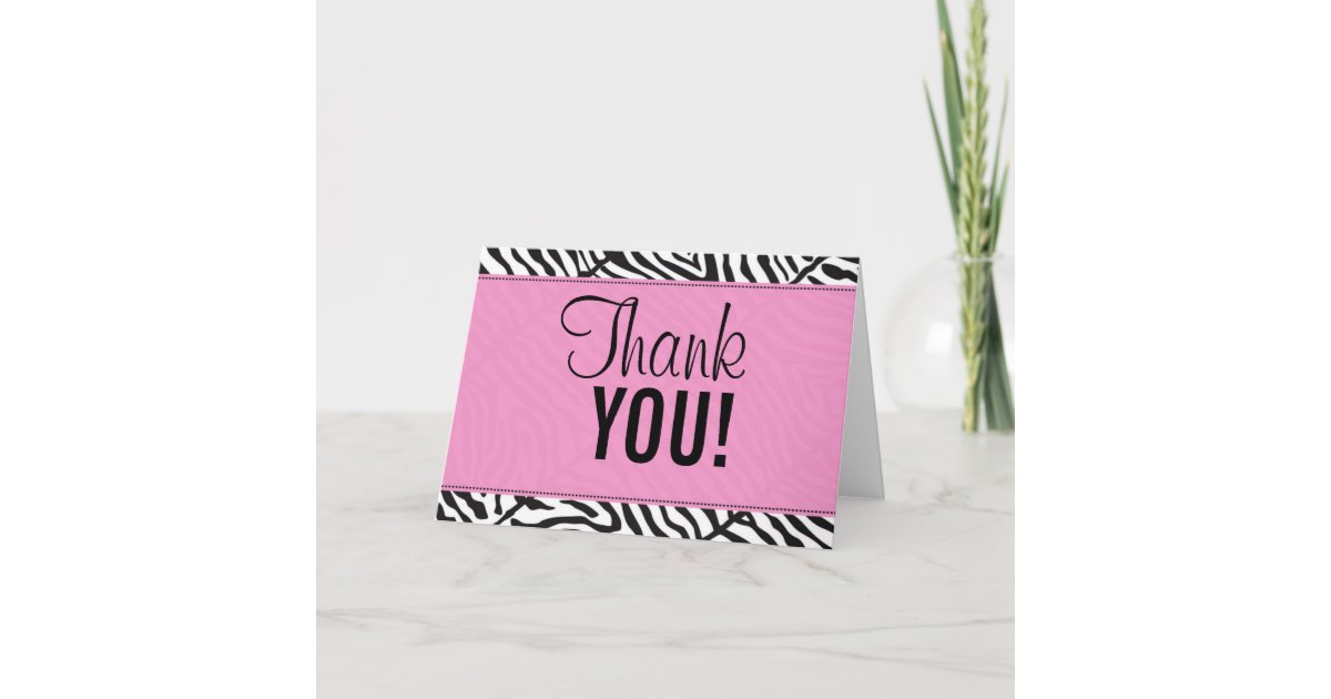 pinkzebra, Thank, YOU! Thank You Card Zazzle
