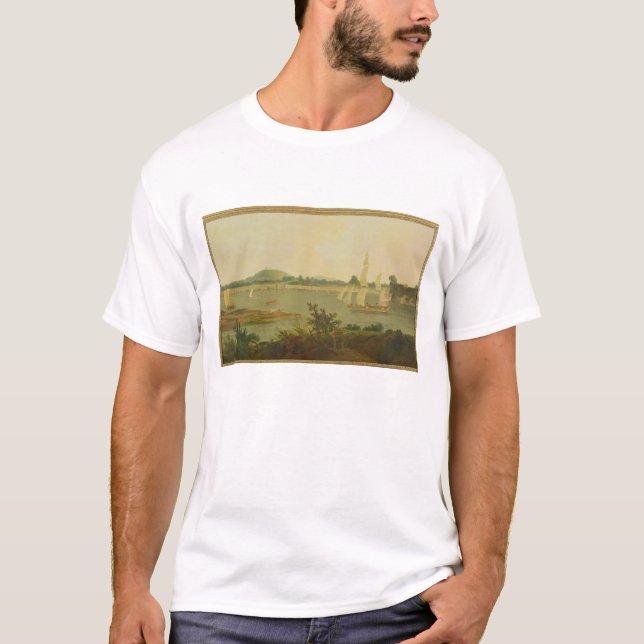 Pinnace Sailing Down the Ganges past Monghyr Fort, T-Shirt (Front)